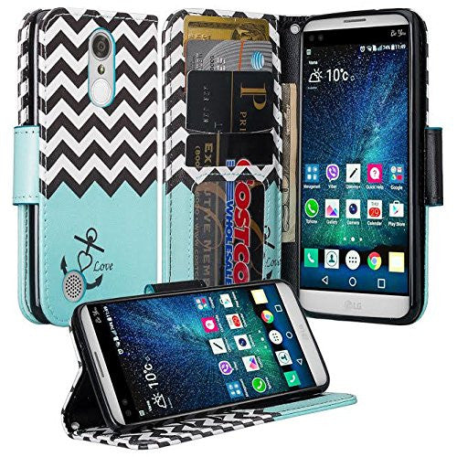lg aristo leather wallet case - teal anchor - www.coverlabusa.com