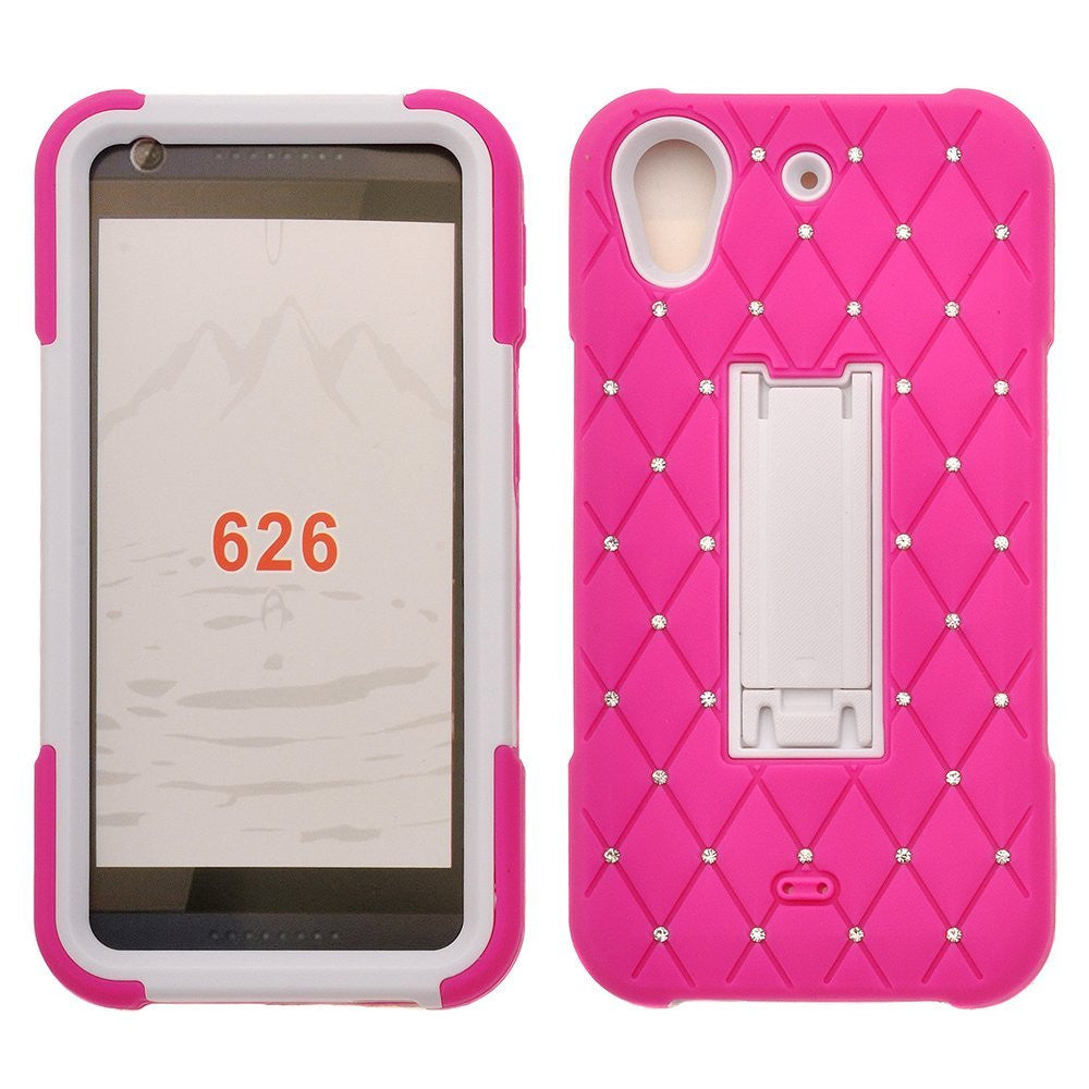 htc desire diamond kickstand rhinestone case - pink - www.coverlabusa.com