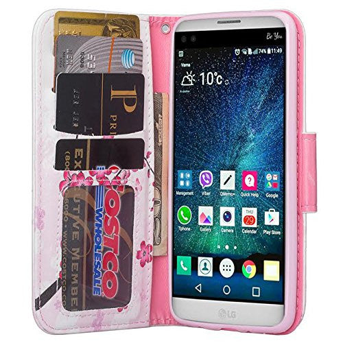 lg aristo leather wallet case - cherry blossom - www.coverlabusa.com