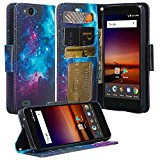 COVERLABUSA Luxury PU Leather Wallet Phone Case Compatible for ZTE ZFive G LTE Z557BL/ZTE ZFive C Z558VL, ZTE Blade Vantage, ZTE Tempo X Tempo Go Case Cover (Cosmo)