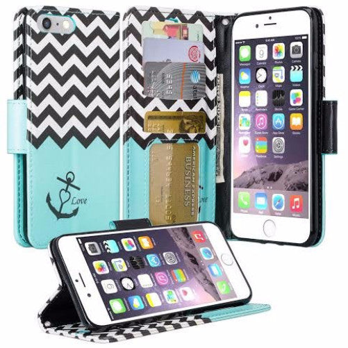 apple iphone 7 wallet case - teal anchor - www.coverlabusa.com