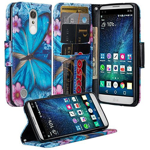 lg aristo leather wallet case - blue butterfly - www.coverlabusa.com