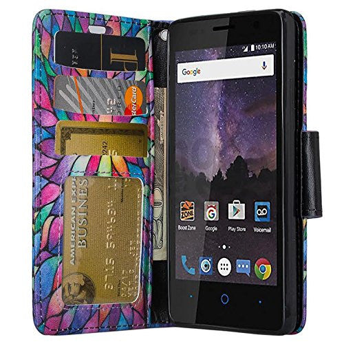 zte tempo wallet case - rainbow flower - www.coverlabusa.com