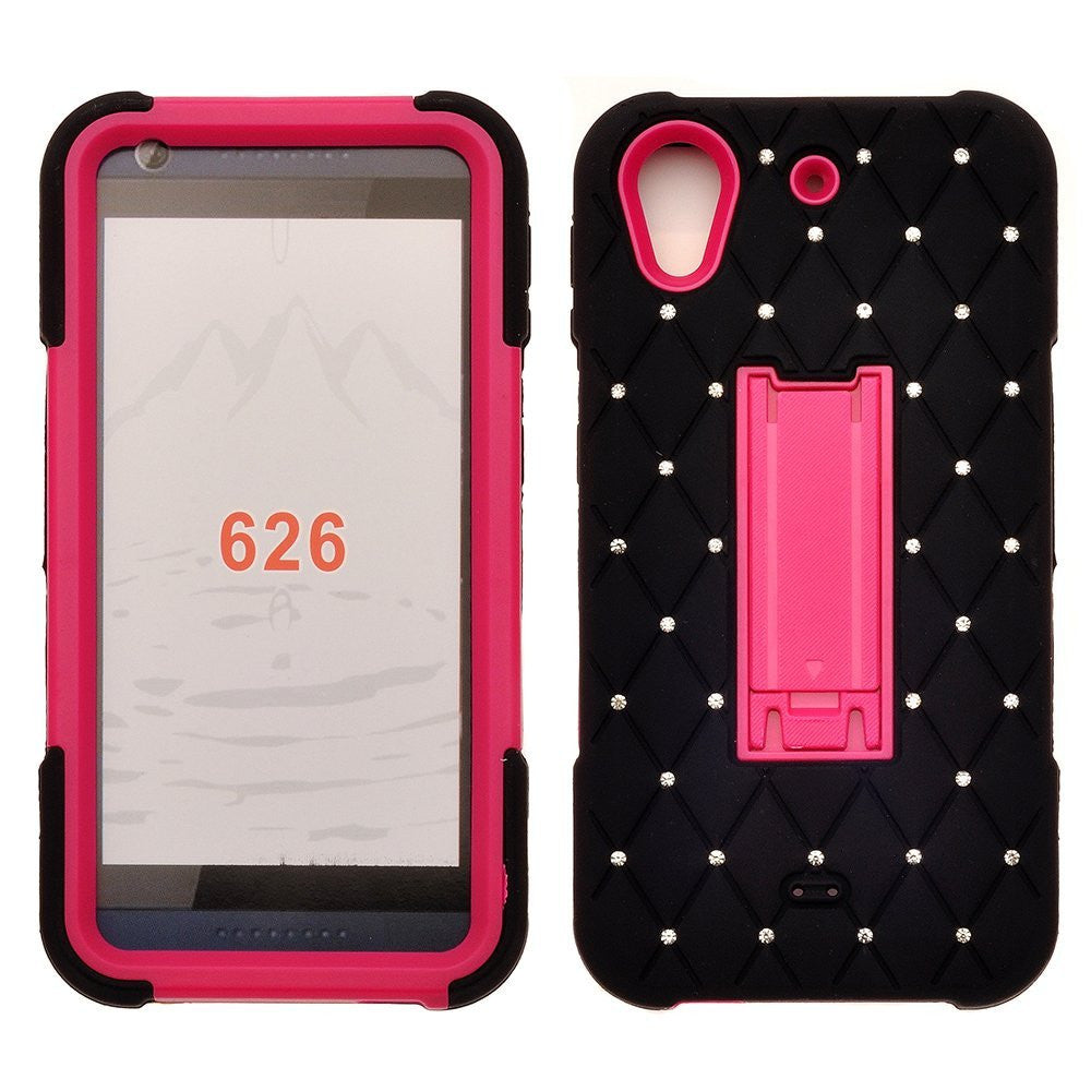 htc desire diamond heavy duty kickstand case - black - www.coverlabusa.com