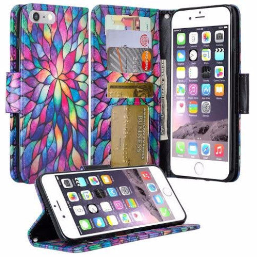 iphone 7 case, iphone 7 wallet caseapple iphone 7 wallet case - rainbow flower - www.coverlabusa.com
