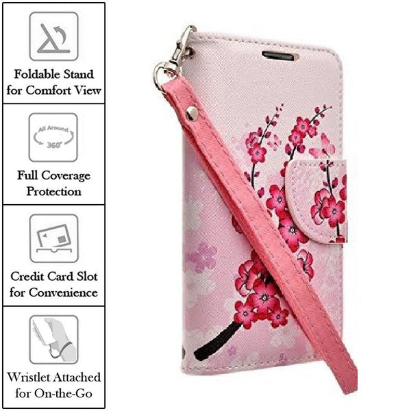 samsung galaxy note 3 leather wallet case - cherry blossom - www.coverlabusa.com