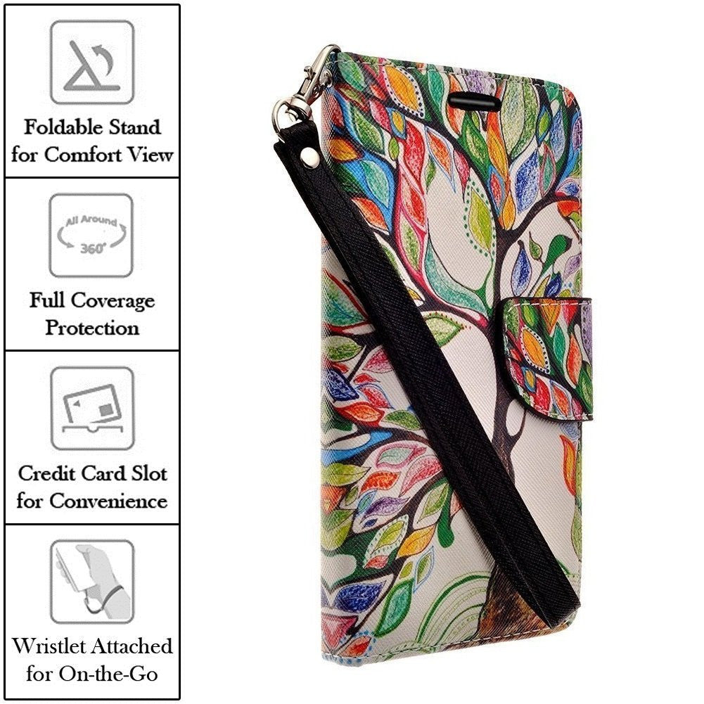 samsung galaxy on5 PU leather wallet case - vibrant tree - www.coverlabusa.com
