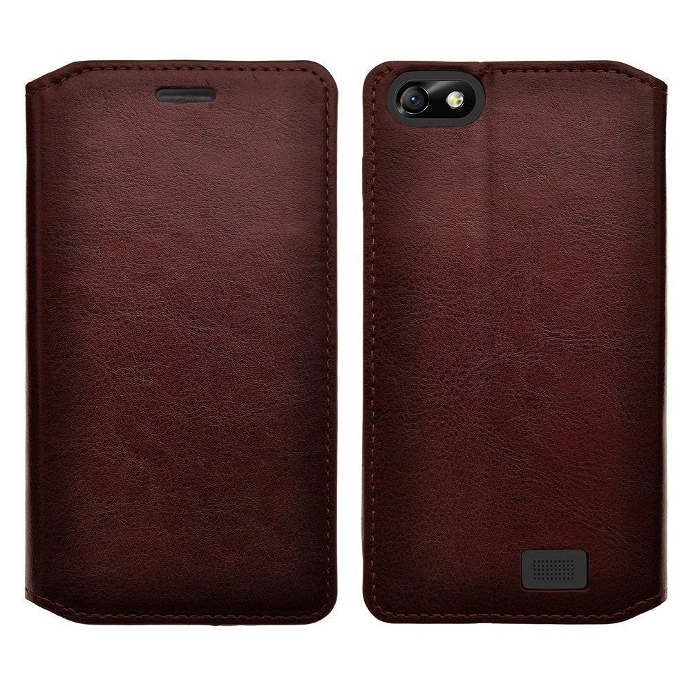 apple iphone SE 5S 5 leather wallet case - brown - www.coverlabusa.com