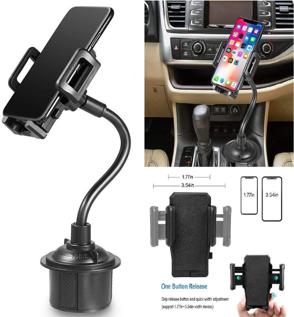 Universal Car Cup Holder Phone Mount & 360° Rotatable Cradle for Galaxy Note 8/Note9/S8/S9/S10e/S10/S10 Plus/iPhone Xs Max/Xr/Xs/7/6 Plus Cup Mount