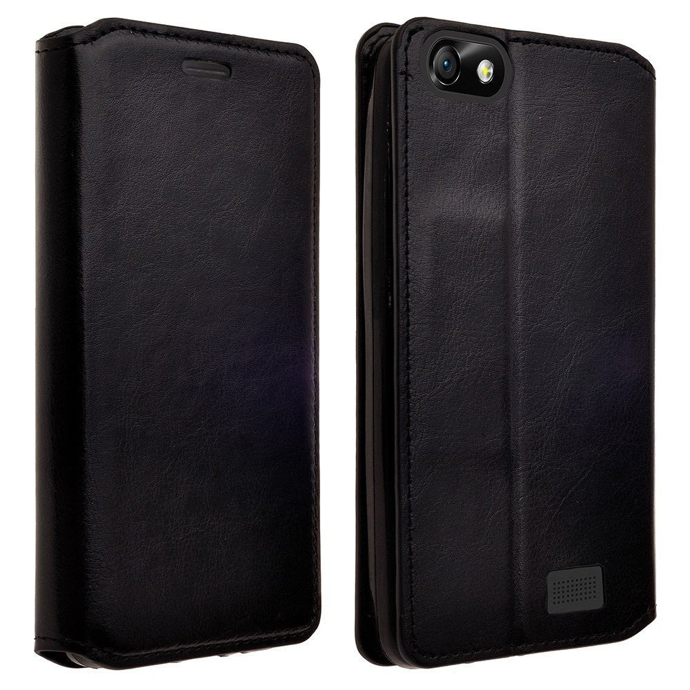 apple iphone SE 5S 5 leather wallet case - black - www.coverlabusa.com
