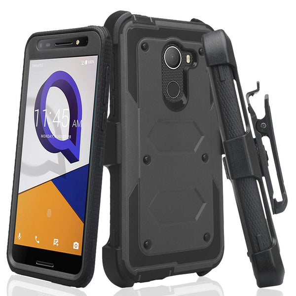 Jitterbug Smart 2, Smart2, A30 Plus, A30 Fierce, Tmobile REVVL, A30 Walters Case, Triple Protection 3-in-1 Heavy Duty Holster Shell Combo Clip Cover - Black - www.coverlabusa.com