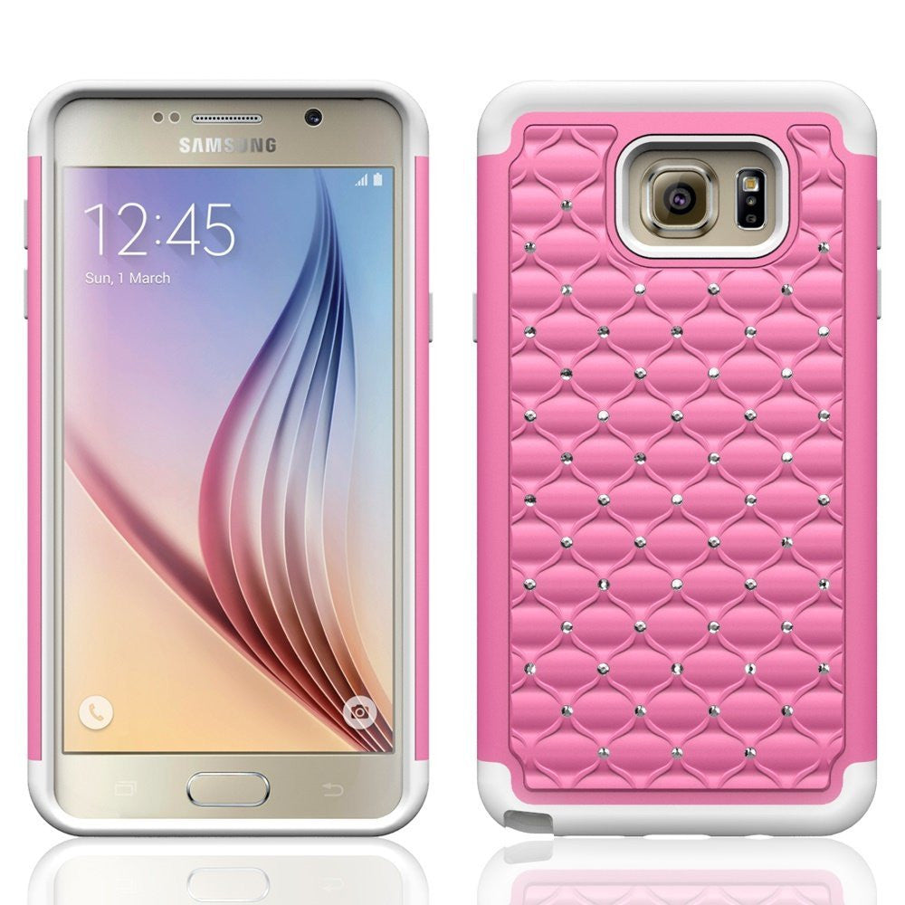 samsung galaxy s6 edge rhinestone case - pink/white - www.coverlabusa.com