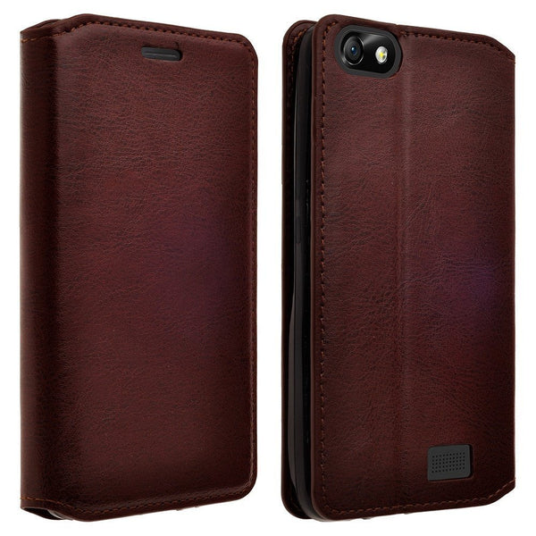 apple iphone SE 5S 5 leather wallet case - brown - www.coverlabusa.com