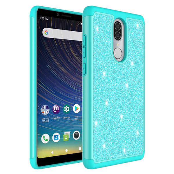 Coolpad Legacy Glitter Hybrid Case - Teal - www.coverlabusa.com