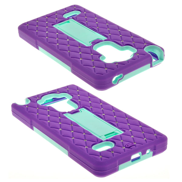 LG G Stylo hybrid diamond case - purple/teal - www.coverlabusa.com