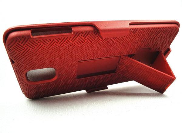 Samsung Galaxy Note 3 Holster Shell Clip Case - www.coverlabusa.com - red