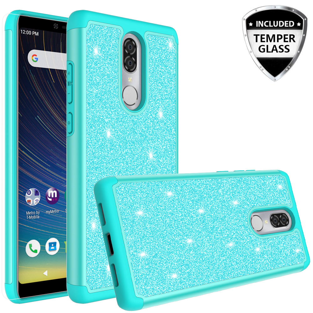Coolpad Legacy Glitter Hybrid Case - Teal - www.coverlabusa.com
