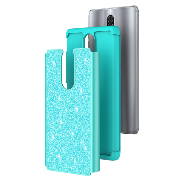 Coolpad Legacy Glitter Hybrid Case - Teal - www.coverlabusa.com