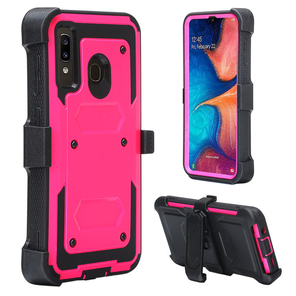 samsung galaxy a20 heavy duty holster case - hot pink - www.coverlabusa.com