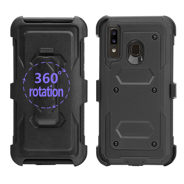 samsung galaxy a20 heavy duty holster case - black - www.coverlabusa.com