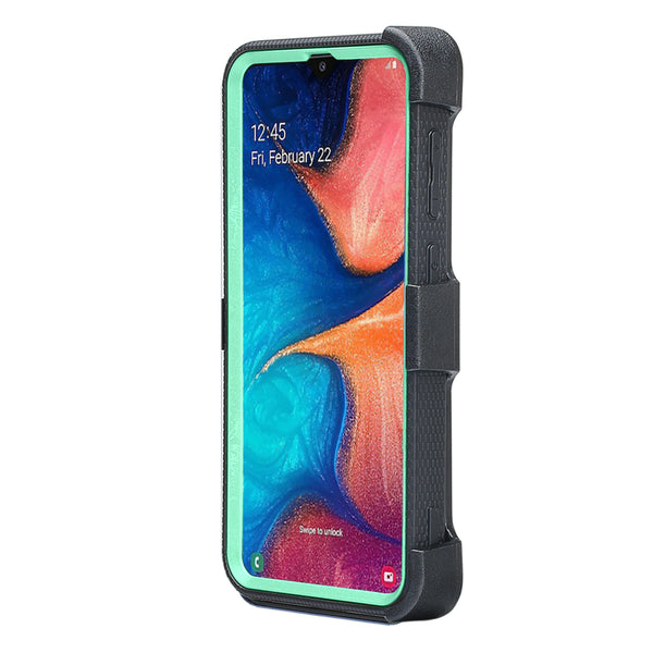 samsung galaxy a20 heavy duty holster case - teal - www.coverlabusa.com