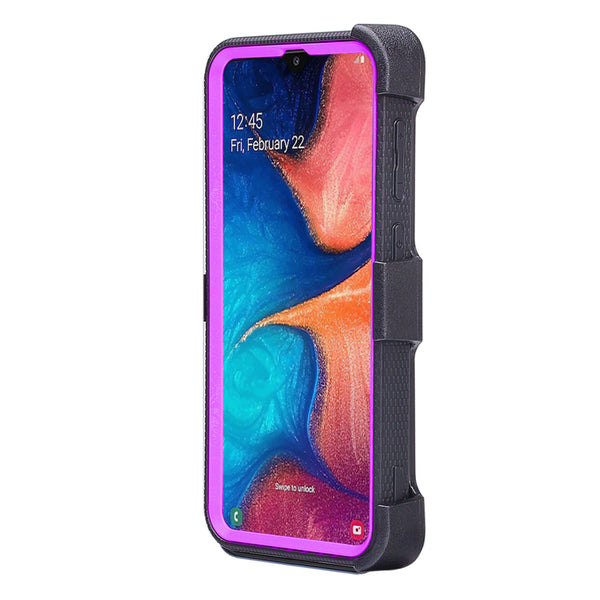 samsung galaxy a20 heavy duty holster case - purple - www.coverlabusa.com
