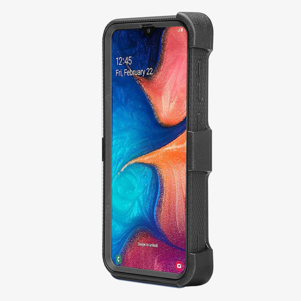 samsung galaxy a20 heavy duty holster case - black - www.coverlabusa.com