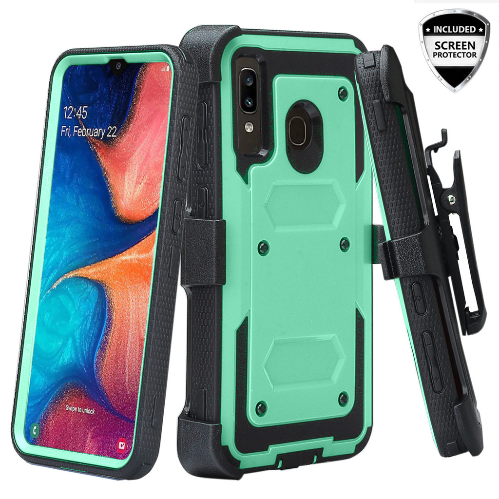 alcatel 3v (2019) heavy duty holster case - teal - www.coverlabusa.com