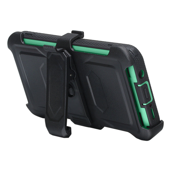 alcatel 3v (2019) heavy duty holster case - teal - www.coverlabusa.com
