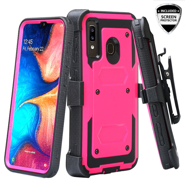 alcatel 3v (2019) heavy duty holster case - hot pink - www.coverlabusa.com