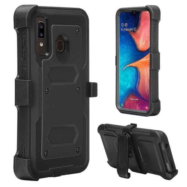 samsung galaxy a20 heavy duty holster case - black - www.coverlabusa.com