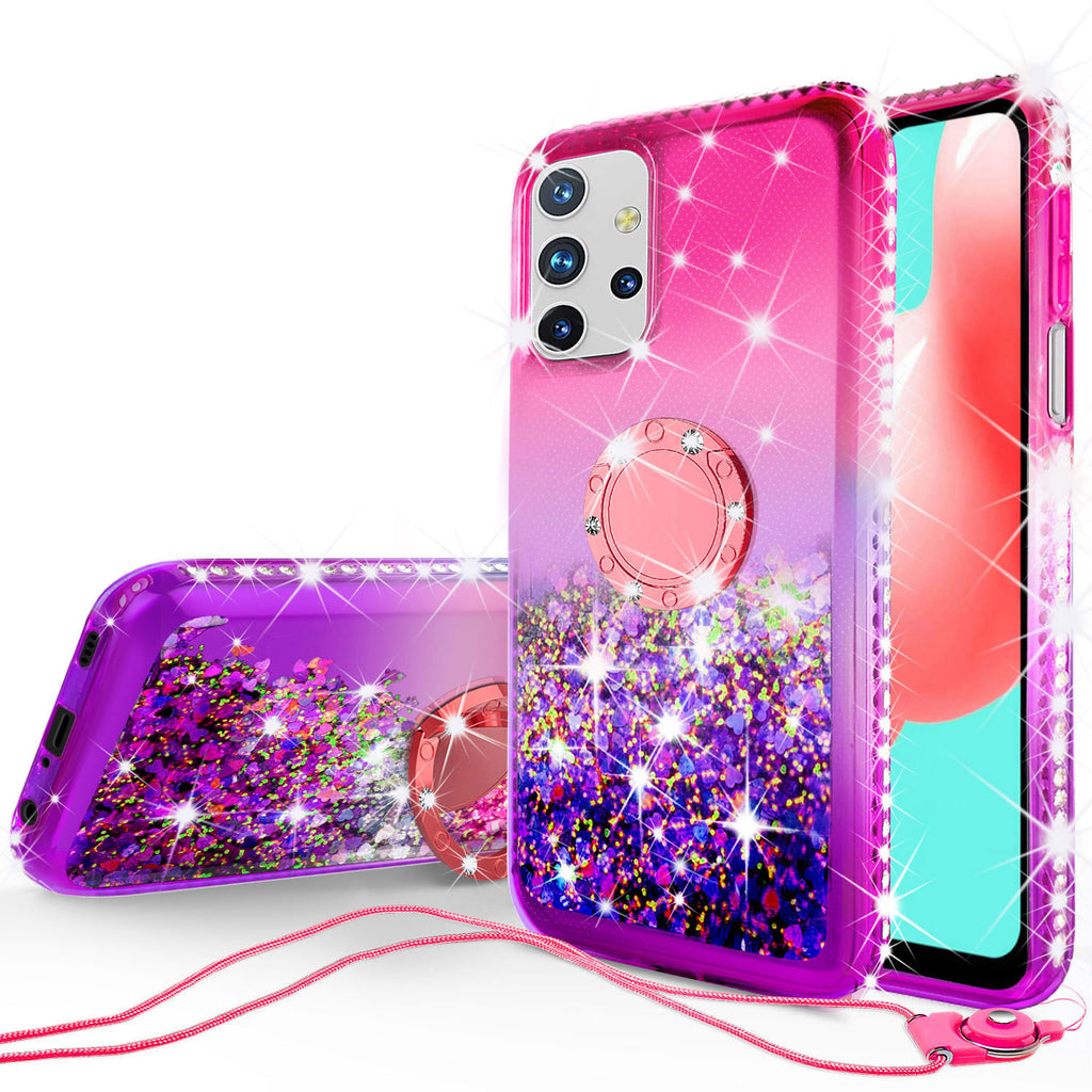 glitter phone case for samsung galaxy a32 5G - hot pink/purple gradient - www.coverlabusa.com