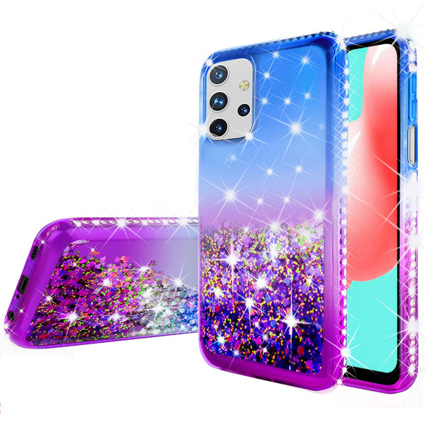 glitter phone case for samsung galaxy a32 5g - blue/purple gradient - www.coverlabusa.com