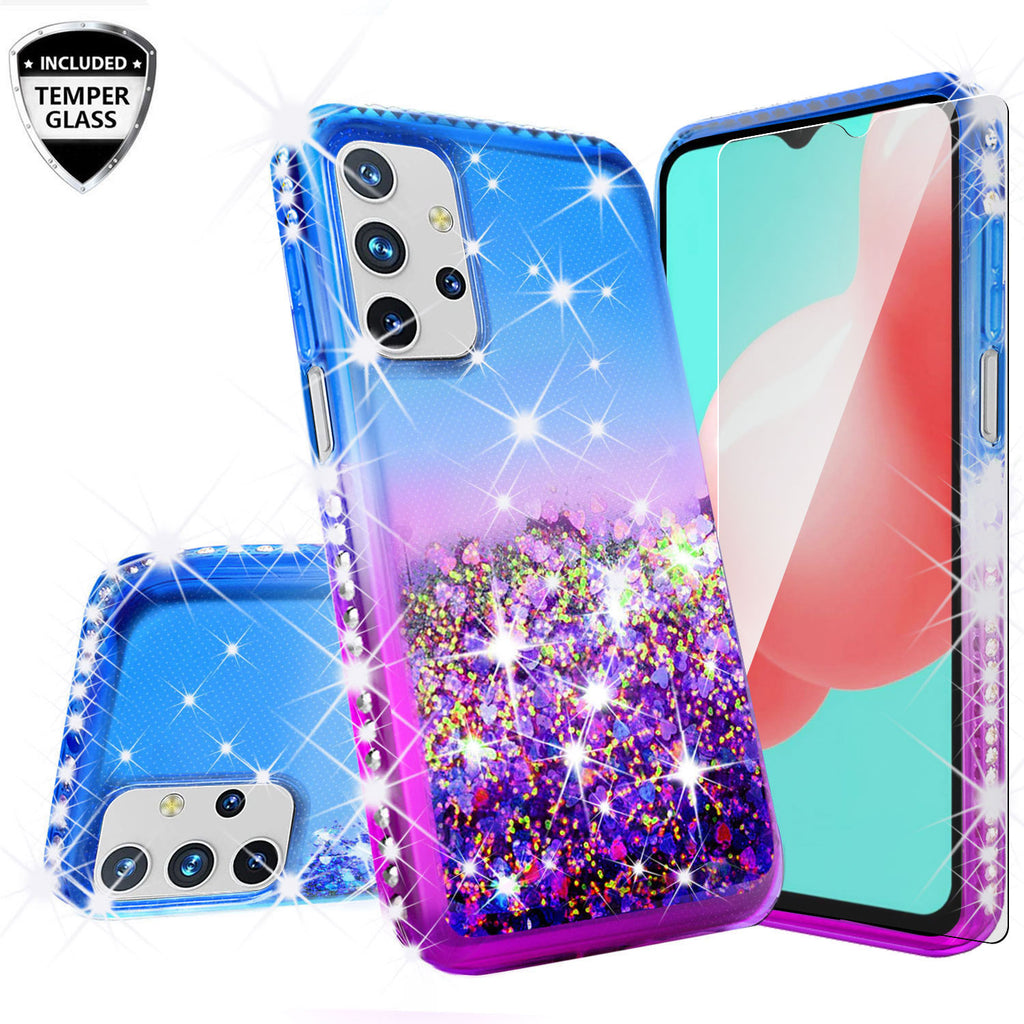 glitter phone case for samsung galaxy a32 5g - blue/purple gradient - www.coverlabusa.com