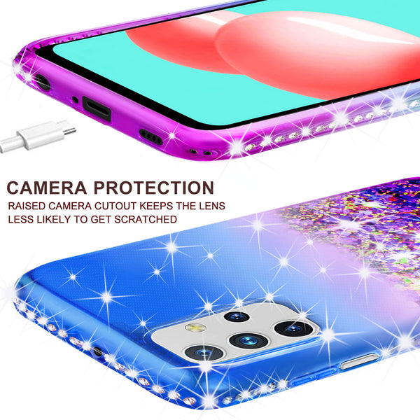 glitter phone case for samsung galaxy a32 5g - blue/purple gradient - www.coverlabusa.com