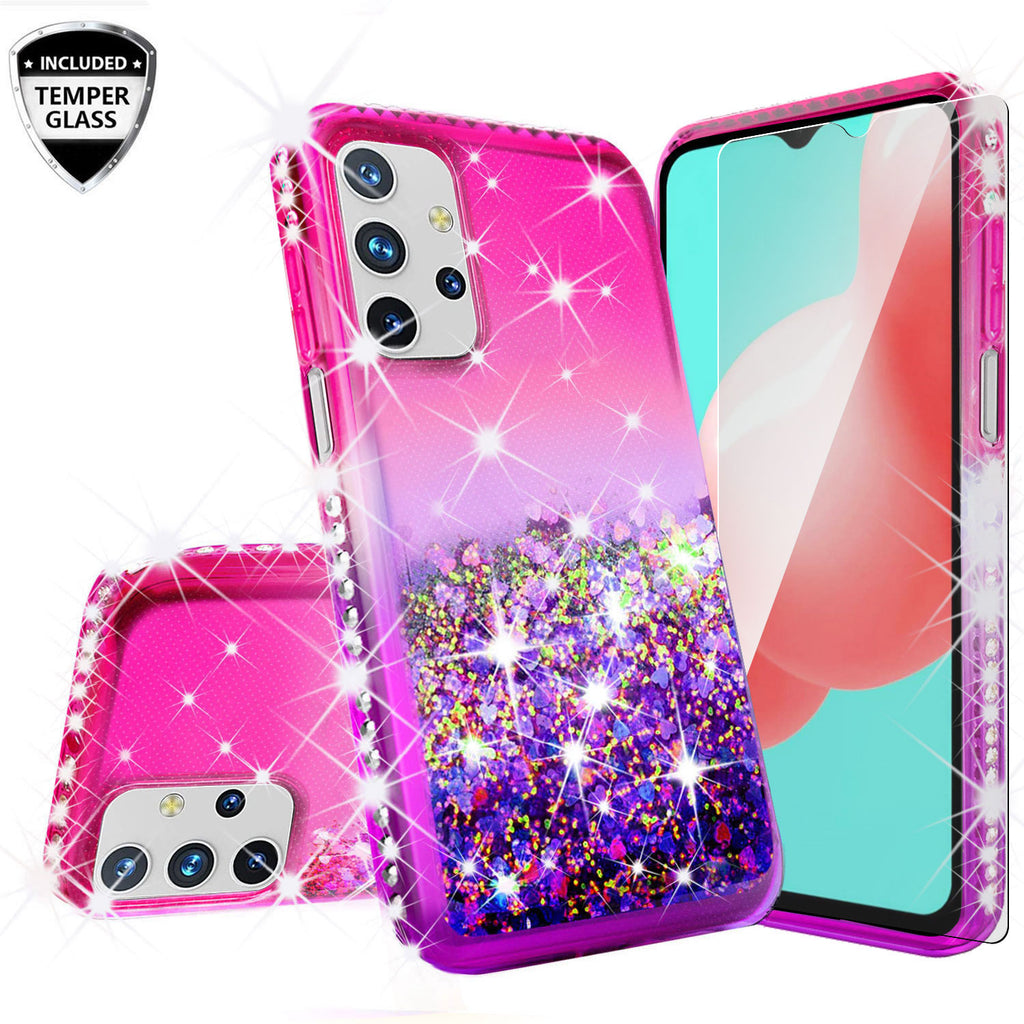 glitter phone case for samsung galaxy a32 5g - hot pink/purple gradient - www.coverlabusa.com