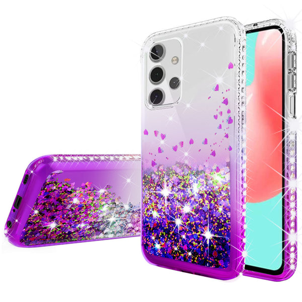 clear liquid phone case for samsung galaxy a32 5g - purple - www.coverlabusa.com