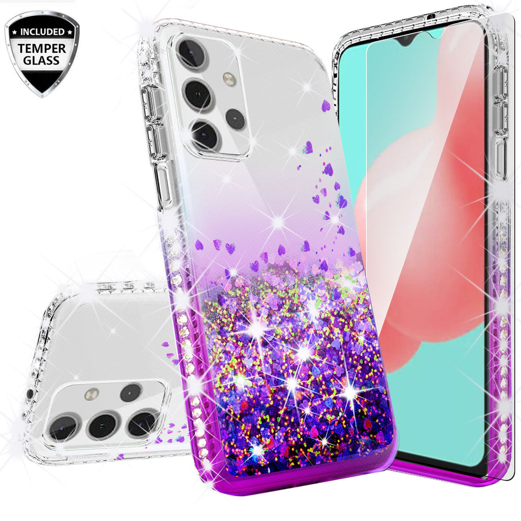 clear liquid phone case for samsung galaxy a32 5g - purple - www.coverlabusa.com