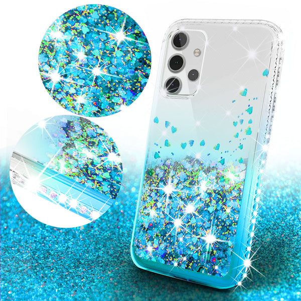 clear liquid phone case for samsung galaxy a32 5g - teal - www.coverlabusa.com