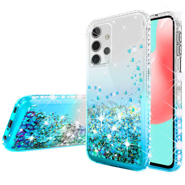 clear liquid phone case for samsung galaxy a32 5g - teal - www.coverlabusa.com