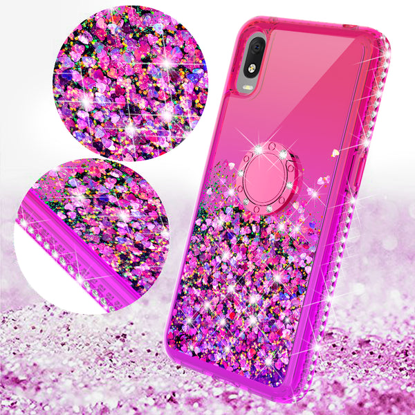 glitter phone case for alcatel jitterbug smart 3 - hot pink/purple gradient - www.coverlabusa.com