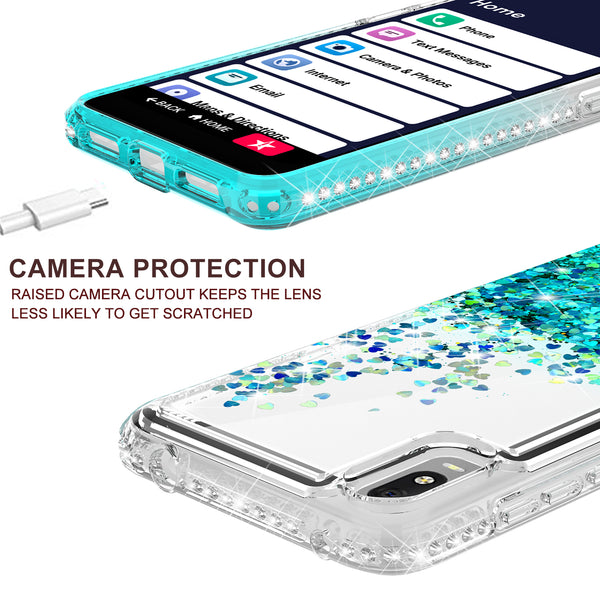 clear liquid phone case for alcatel jitterbug smart 3 - teal - www.coverlabusa.com