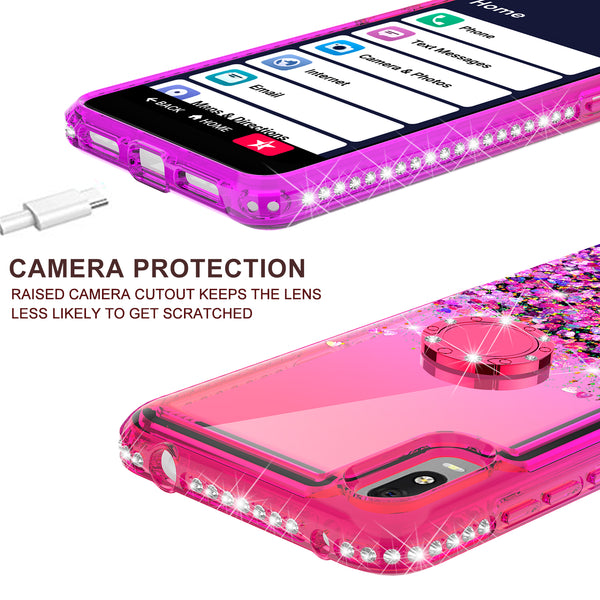 glitter phone case for alcatel jitterbug smart 3 - hot pink/purple gradient - www.coverlabusa.com