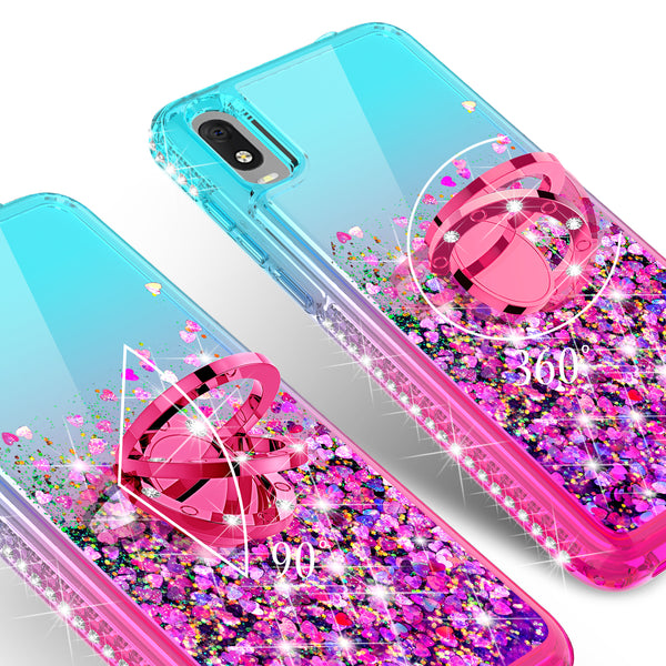 glitter phone case for alcatel jitterbug smart 3 - teal/pink gradient - www.coverlabusa.com