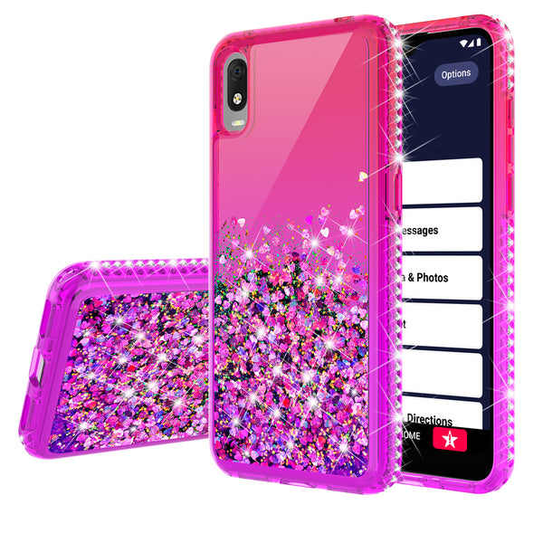 glitter phone case for alcatel jitterbut smart 3 - hot pink/purple gradient - www.coverlabusa.com