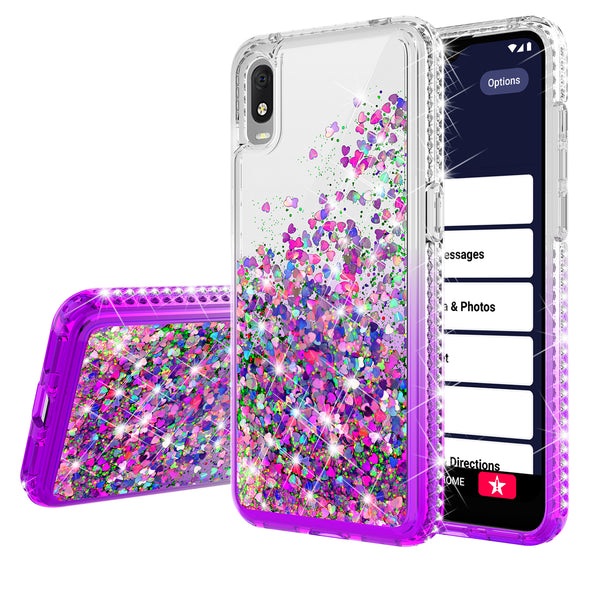 clear liquid phone case for alcatel jitterbug smart 3 - purple - www.coverlabusa.com