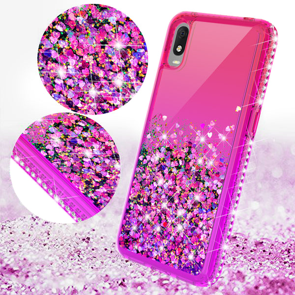 glitter phone case for alcatel jitterbut smart 3 - hot pink/purple gradient - www.coverlabusa.com