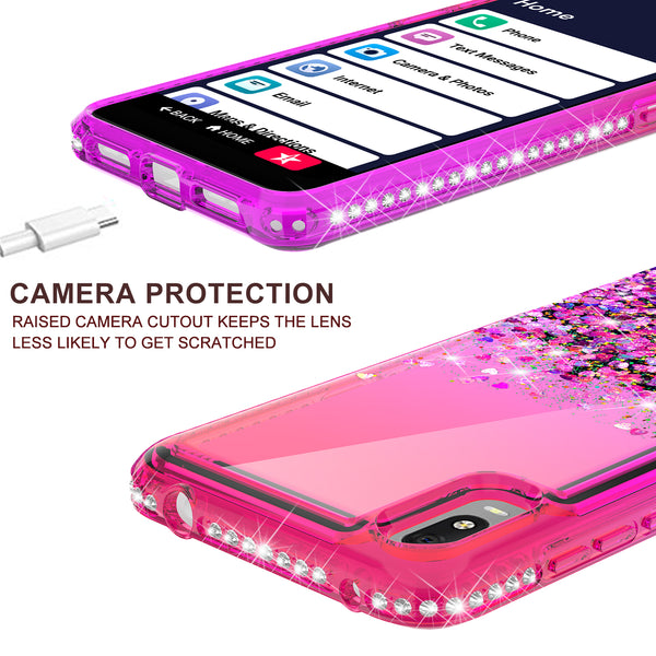 glitter phone case for alcatel jitterbut smart 3 - hot pink/purple gradient - www.coverlabusa.com
