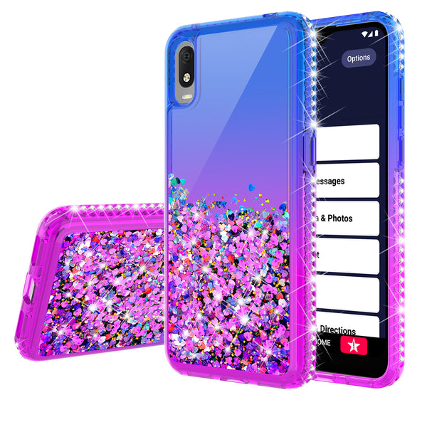 glitter phone case for alcatel jitterbut smart 3 - blue/purple gradient - www.coverlabusa.com