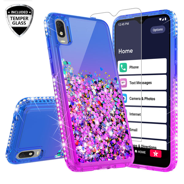 glitter phone case for alcatel jitterbut smart 3 - blue/purple gradient - www.coverlabusa.com